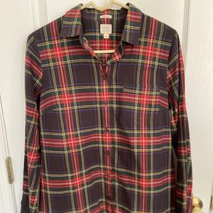 J crew plaid button up shirt